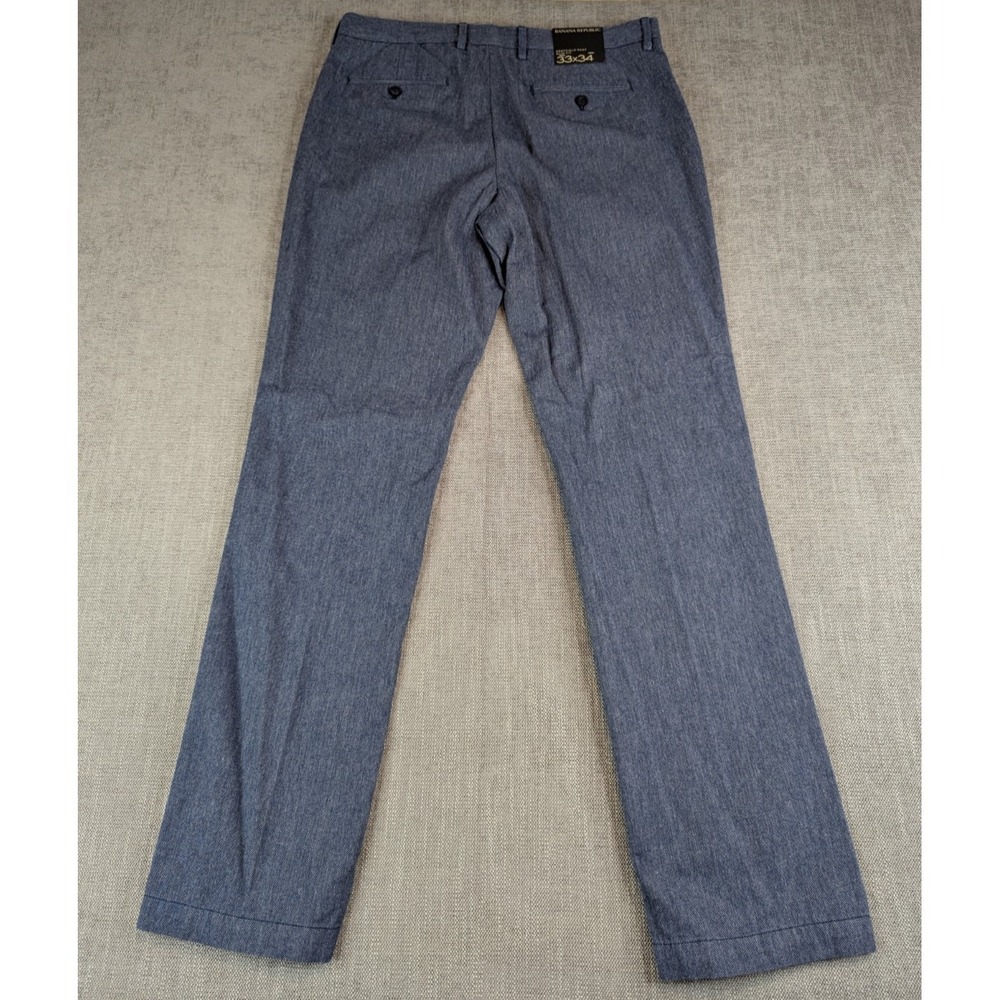 NWT Banana Republic Pants Mens 33x34 Blue Chino Kentfield Slim Fit Cotton Casual - Picture 3 of 11